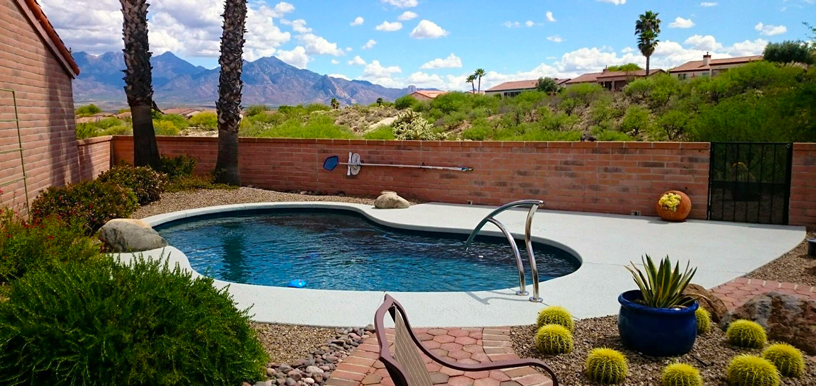 Clean pool in green valley